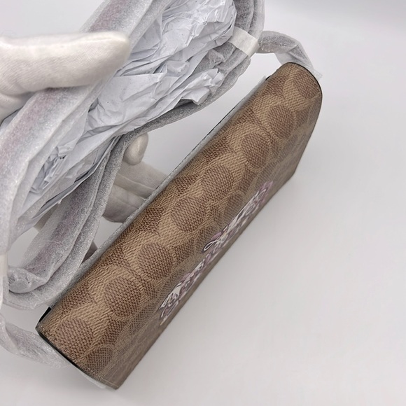 Coach Anna Foldover Clutch Crossbody Signature Canvas Horse And Carriage Print - Picture 7 of 16